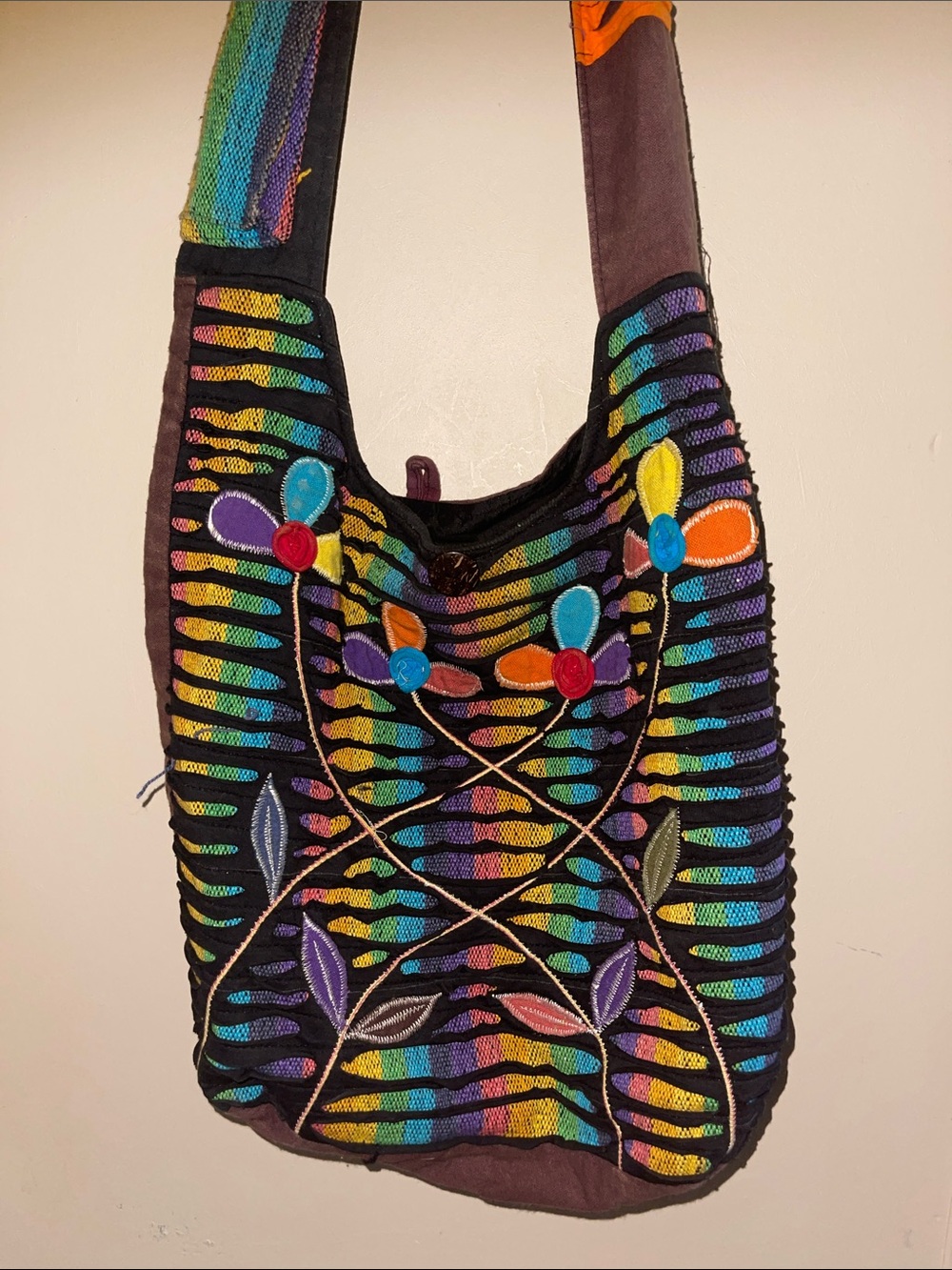 Cotton Multicolor Crossbody Boho Bag
